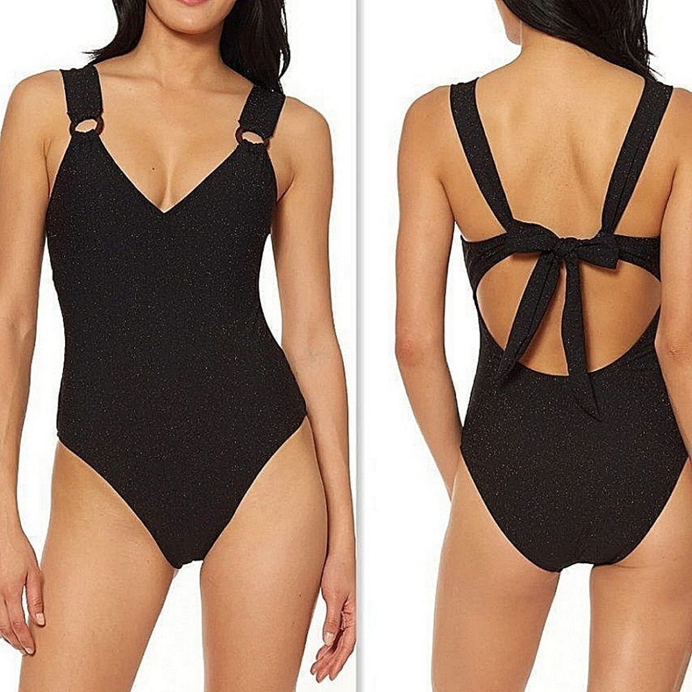 Jessica Simpson sparkling fabricShining Star O-Ring One-Piece women's Swimsuit